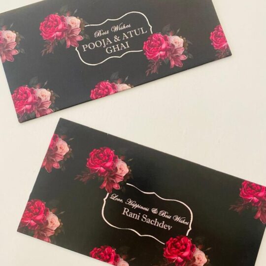 Black and Pink Roses Cash Envelopes