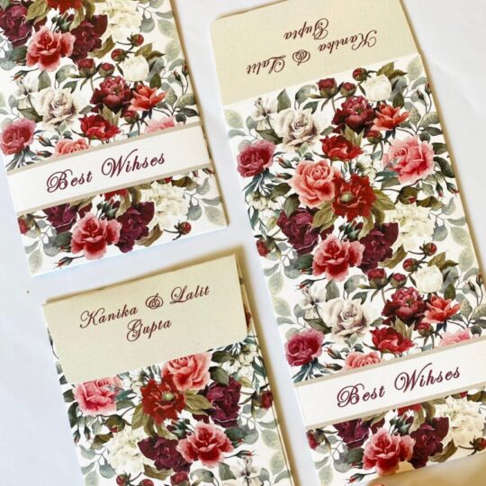 Red & Peach Roses Cash Envelopes