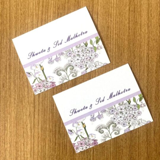 Half Lilac Floral Flat Gift Cards