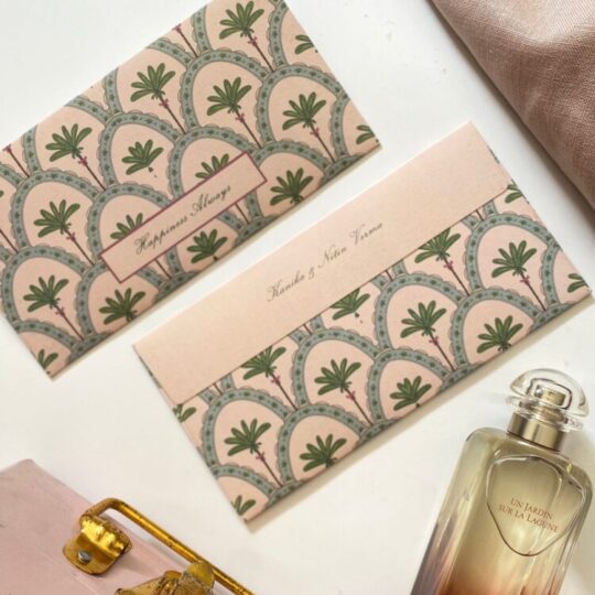 Pink Panache Horizontal Palm Tree Cash Envelopes