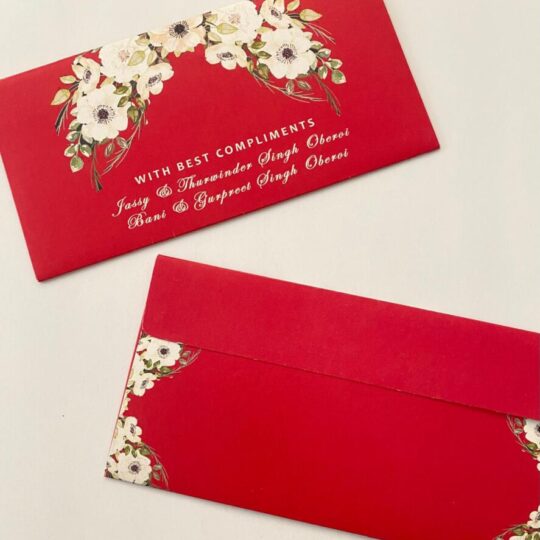 Red and White Floral Cash Envelopes