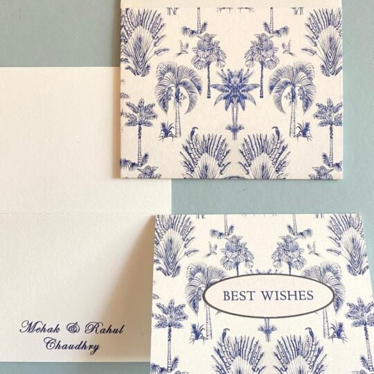 Victorian Vintage Blue & White Folding Gift Cards with Envelopes