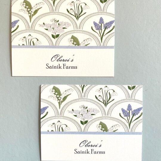 Blue and White Floral Flat Gift Cards