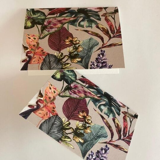 Beige Tropical Folding Gift Cards